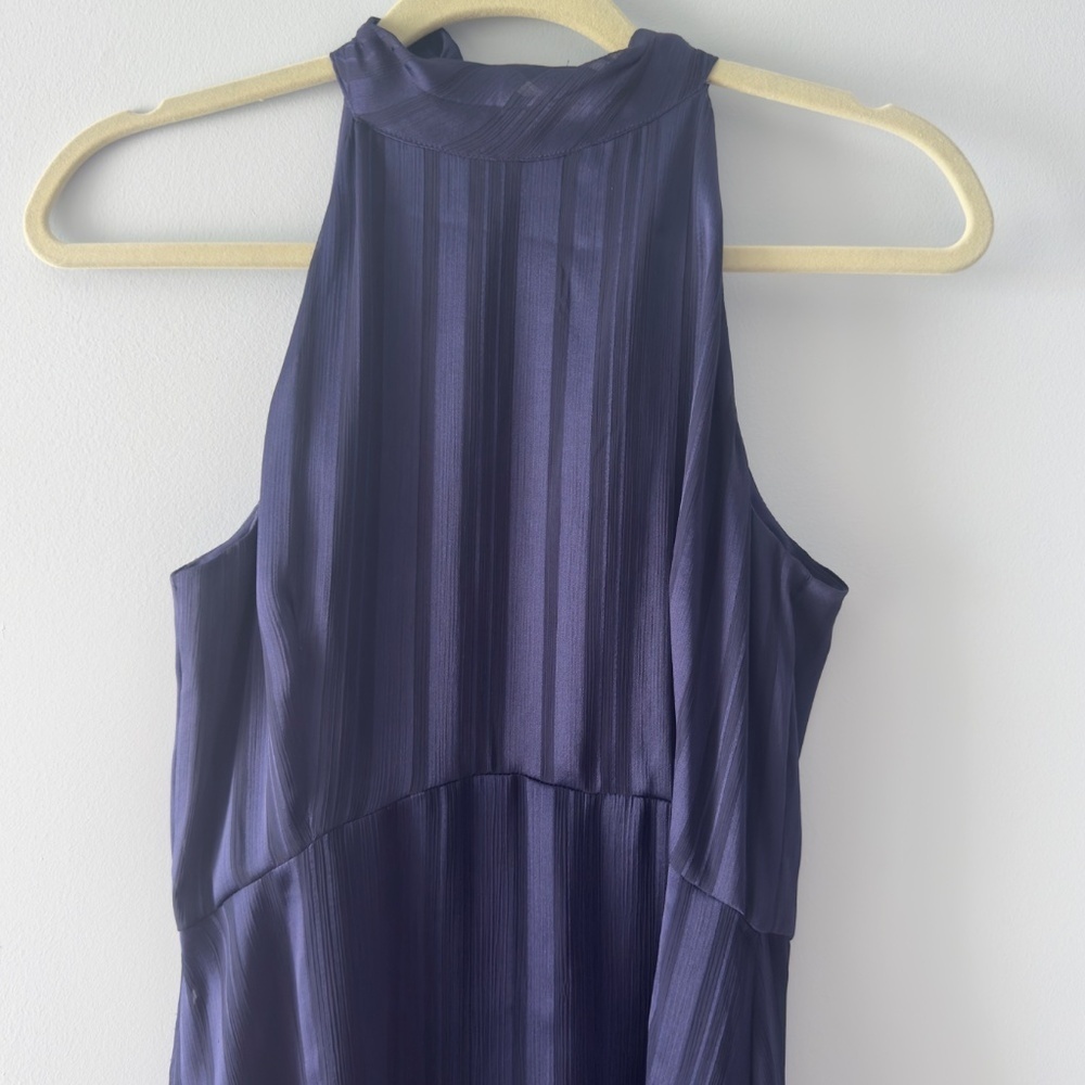 Banana Republic Navy Blue Halter Stripe Dress Size 6 - Picture 11 of 11